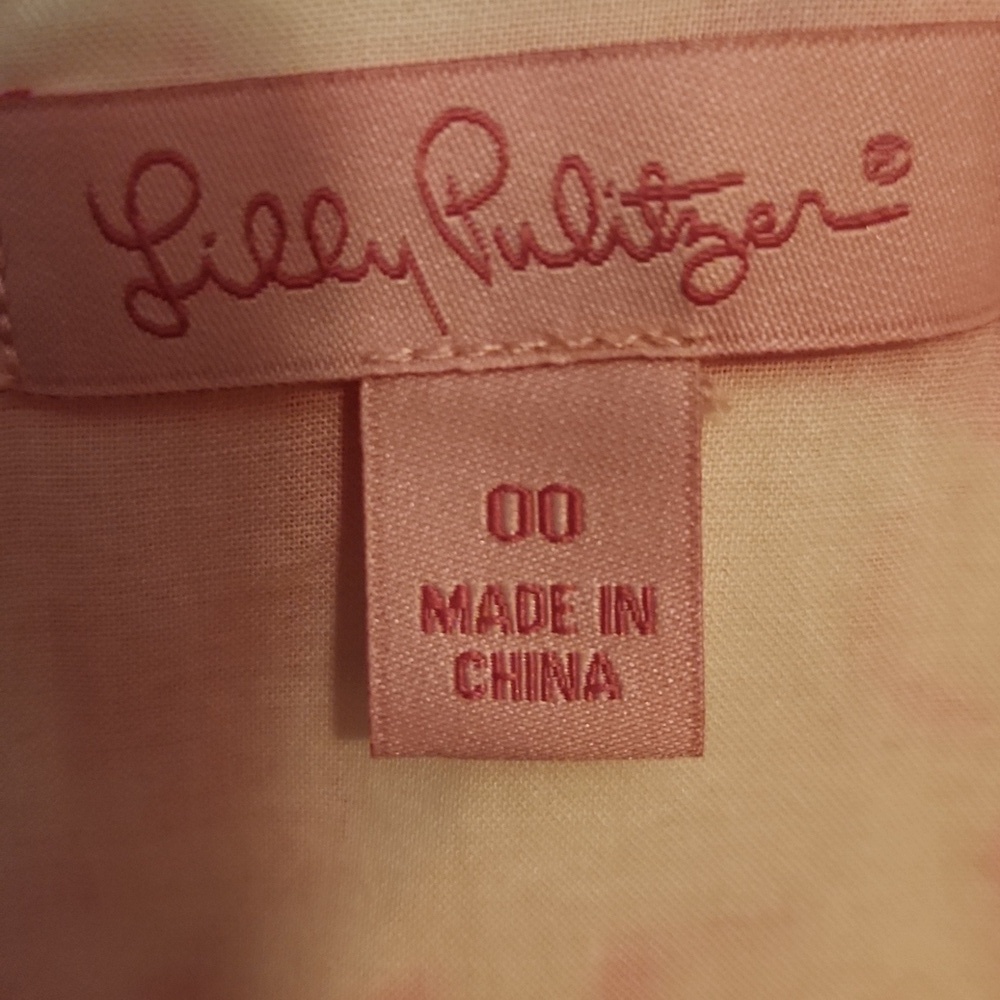 Women's Lilly Pulitzer Pink In Sun Delia Dress Shift Size 00  Elephants - Picture 3 of 3